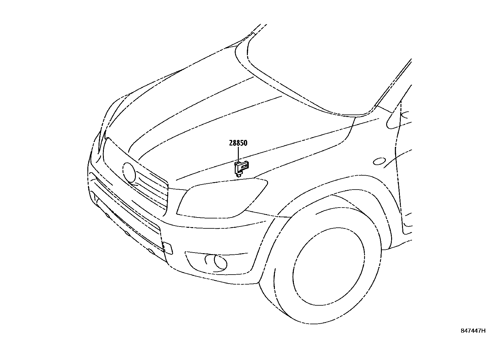 Toyota RAV4 开关和继电器和ECU EPC diagram — 847447H