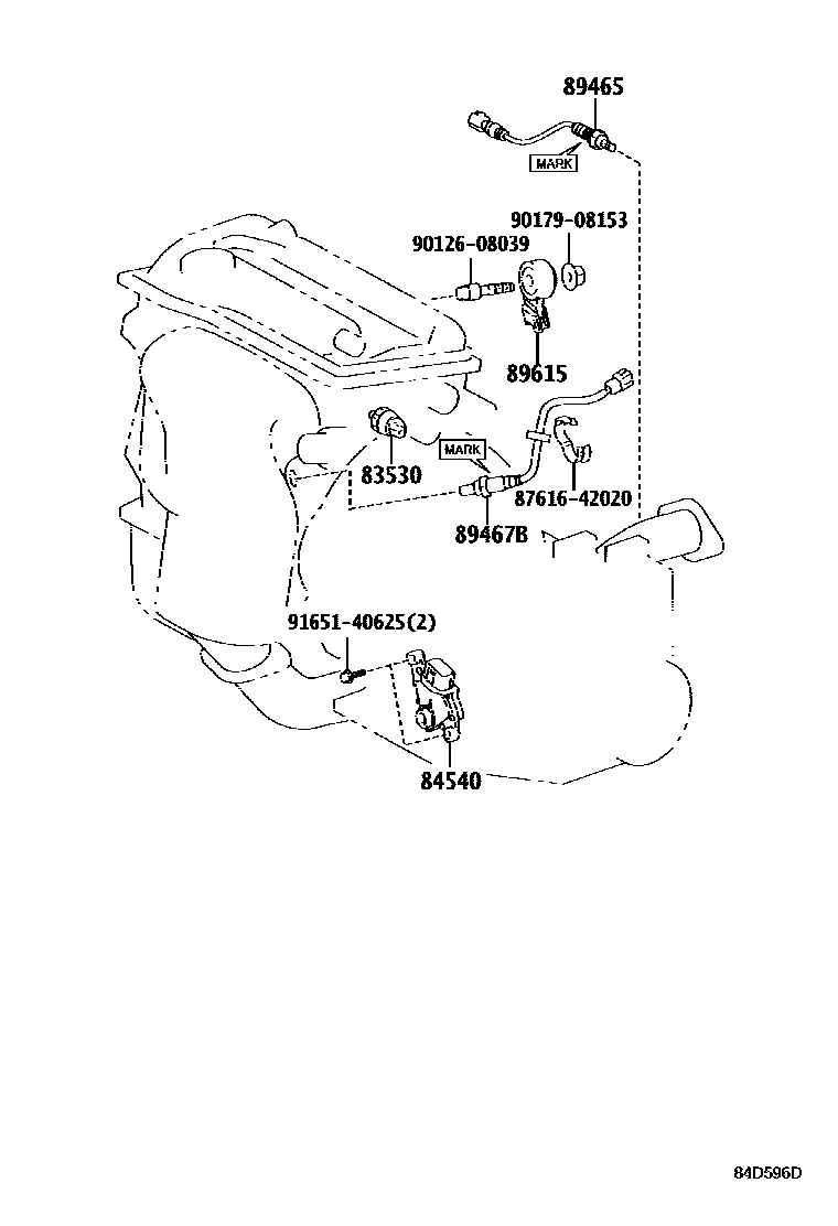 Toyota RAV4 开关和继电器和ECU EPC diagram — 84D596D