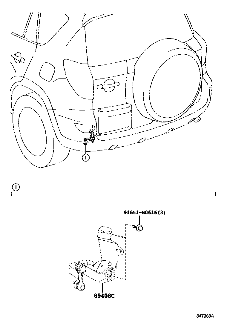 Toyota RAV4 电子高度控制 EPC diagram — 847368A