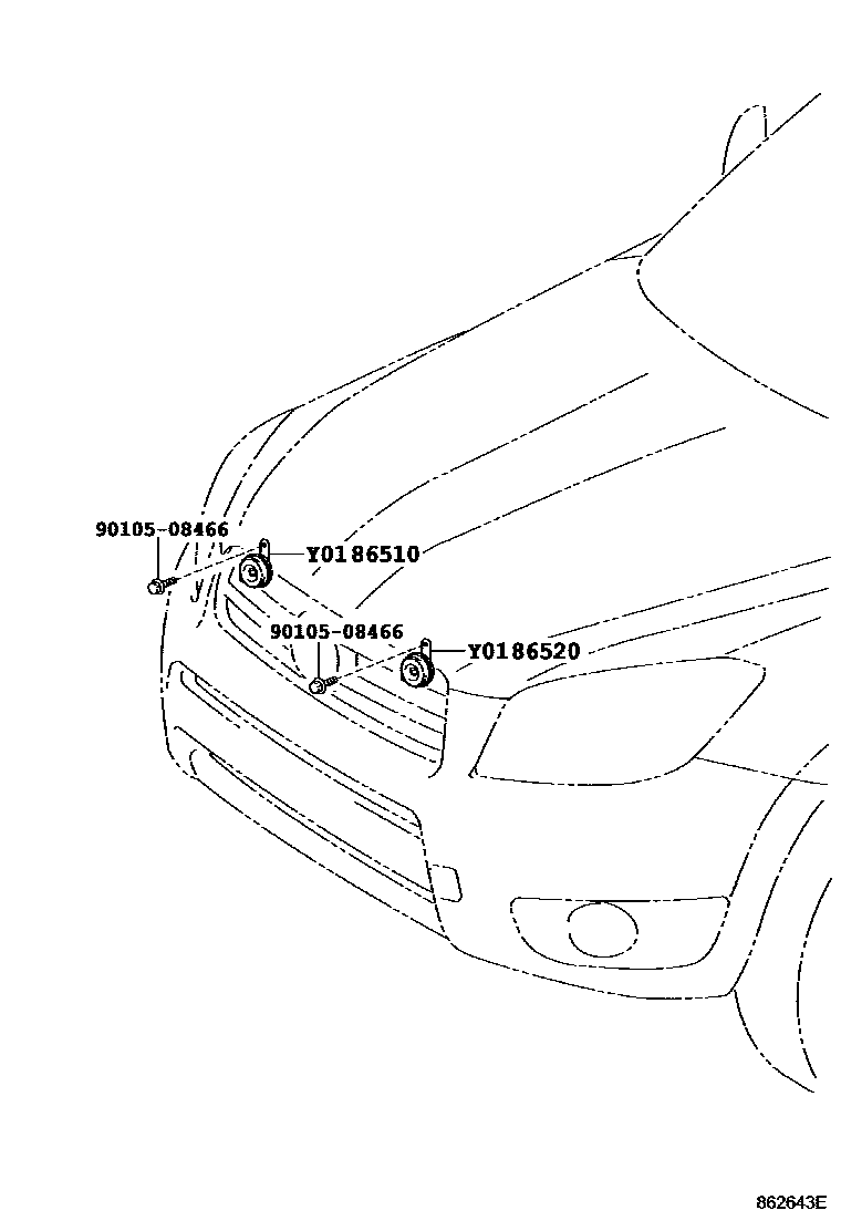 Toyota RAV4 喇叭 EPC diagram — 862643E