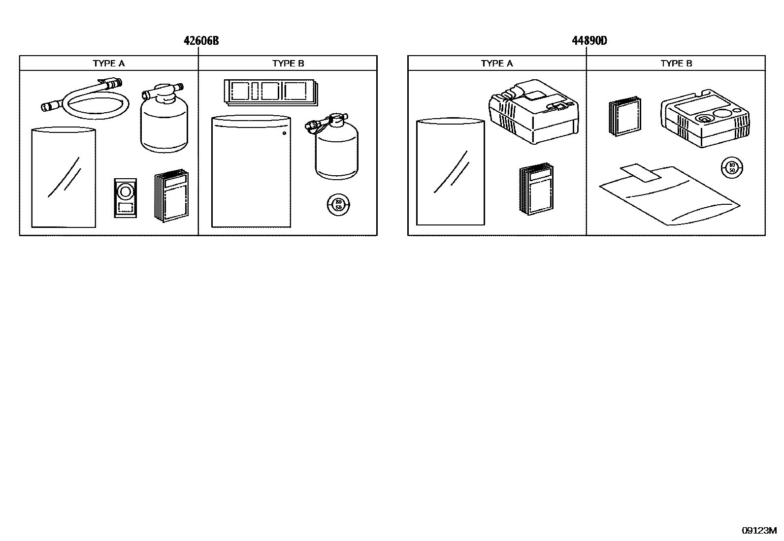 Toyota RAV4 Standard Tools EPC diagram — 09123MA