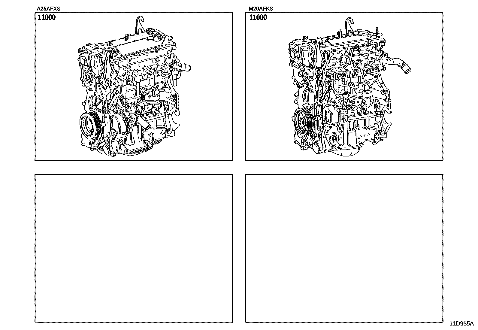 Toyota RAV4 Partial Engine Assembly EPC diagram — 11D955A
