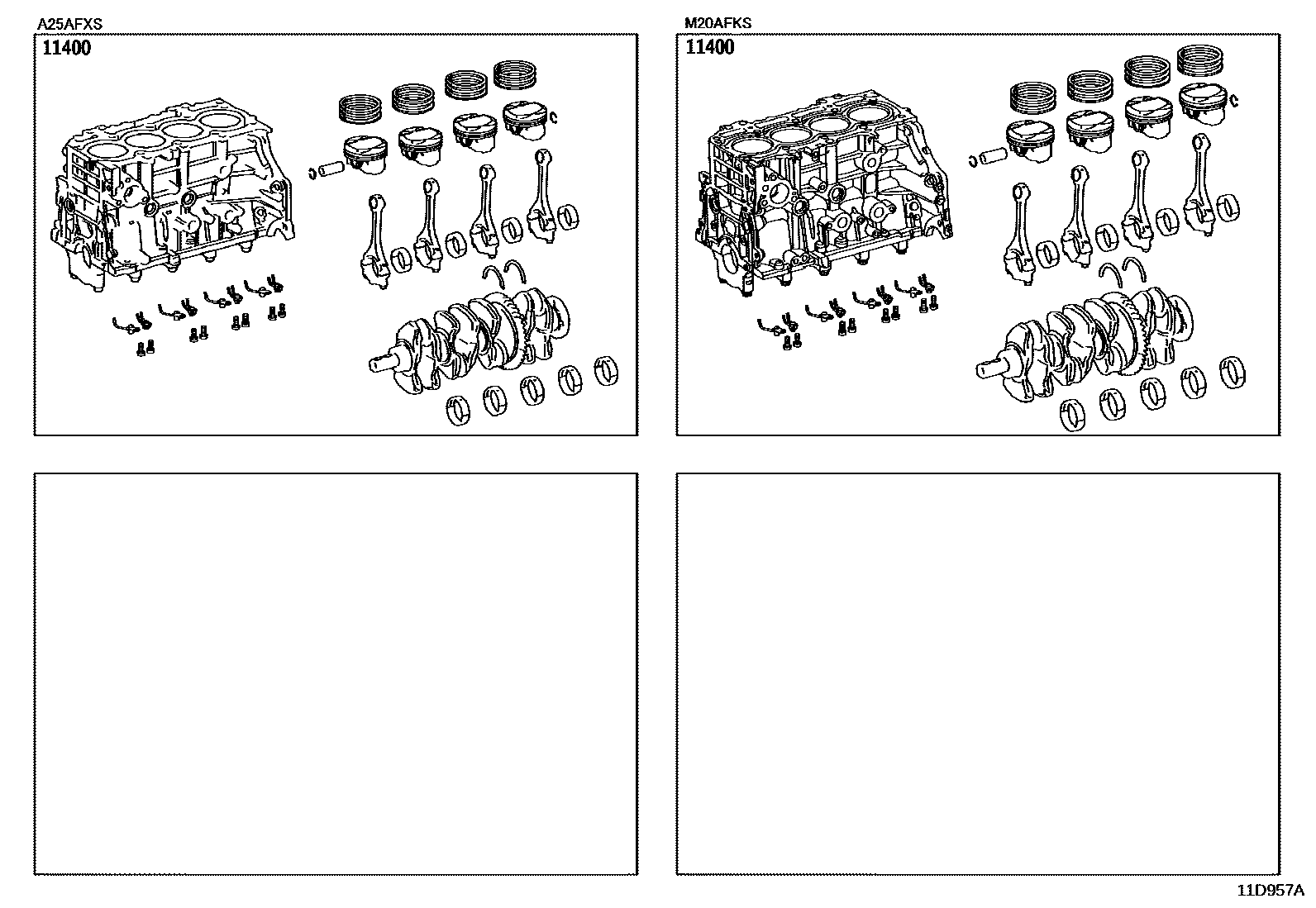 Toyota RAV4 Short Block Assembly EPC diagram — 11D957A
