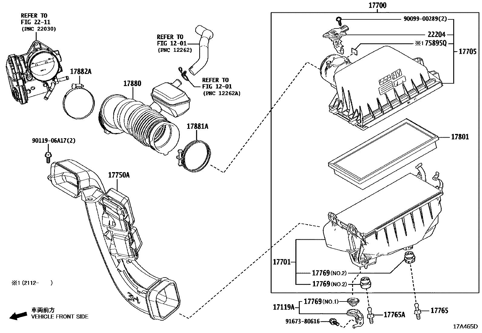 Toyota RAV4 Air Cleaner EPC diagram — 17A465D