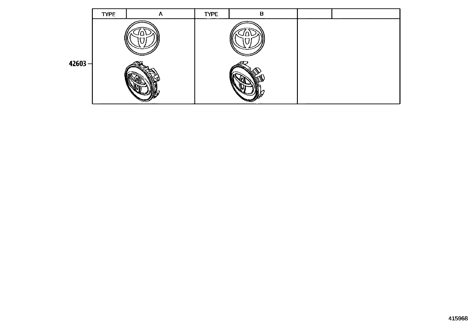 Toyota RAV4 车轮和车轮盖 EPC diagram — 415968