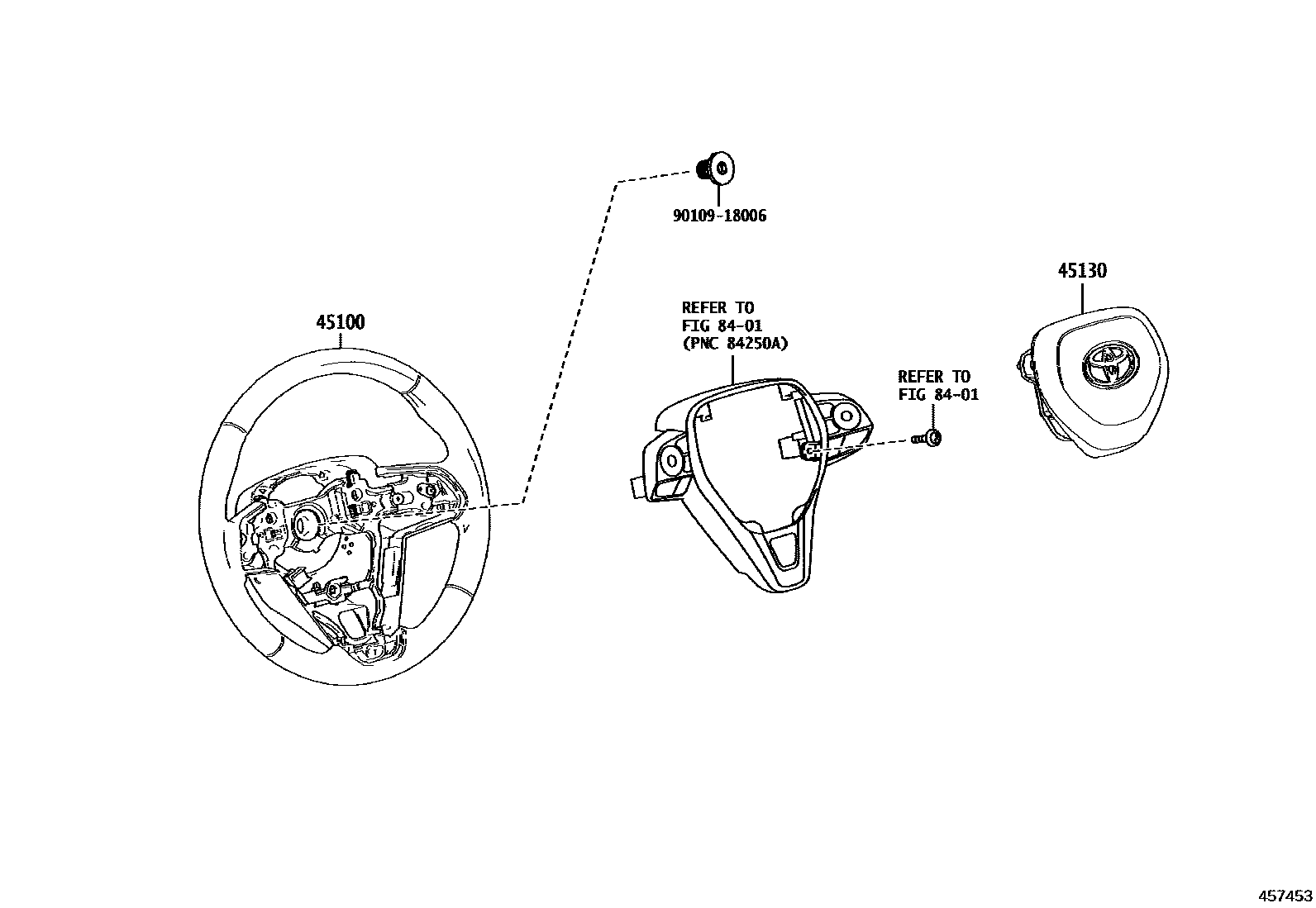 Toyota RAV4 Steering Wheel EPC diagram — 457453