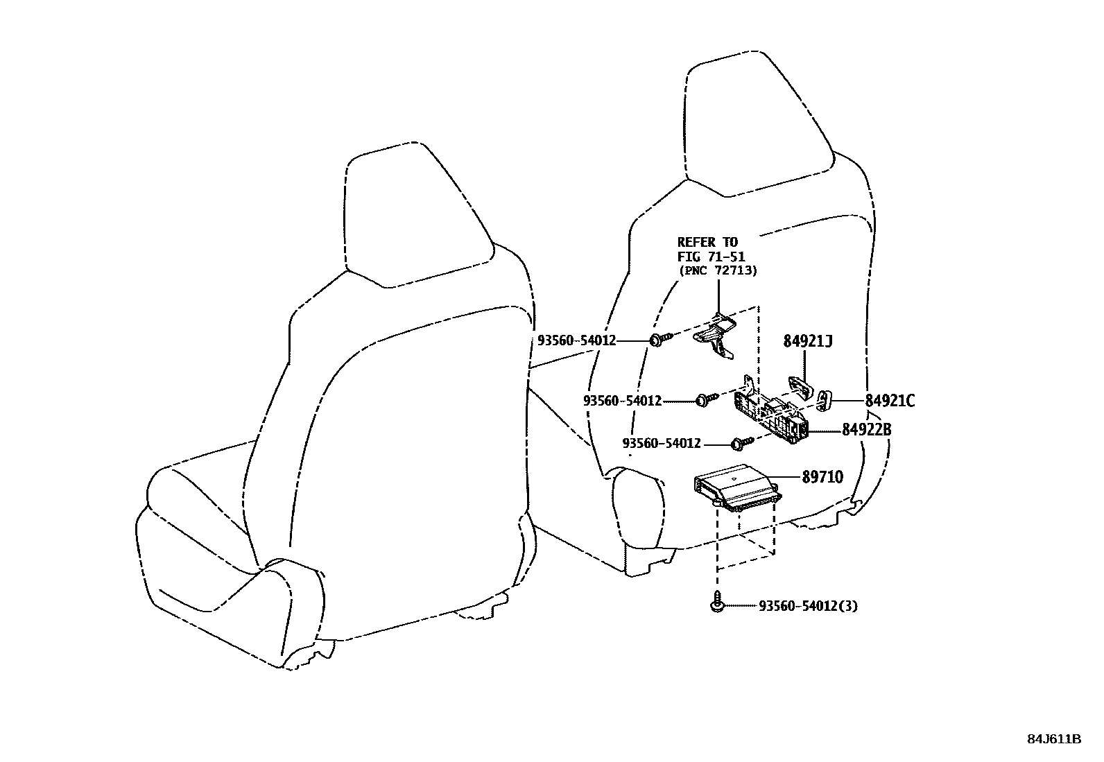 Toyota RAV4 开关和继电器和ECU EPC diagram — 84J611B