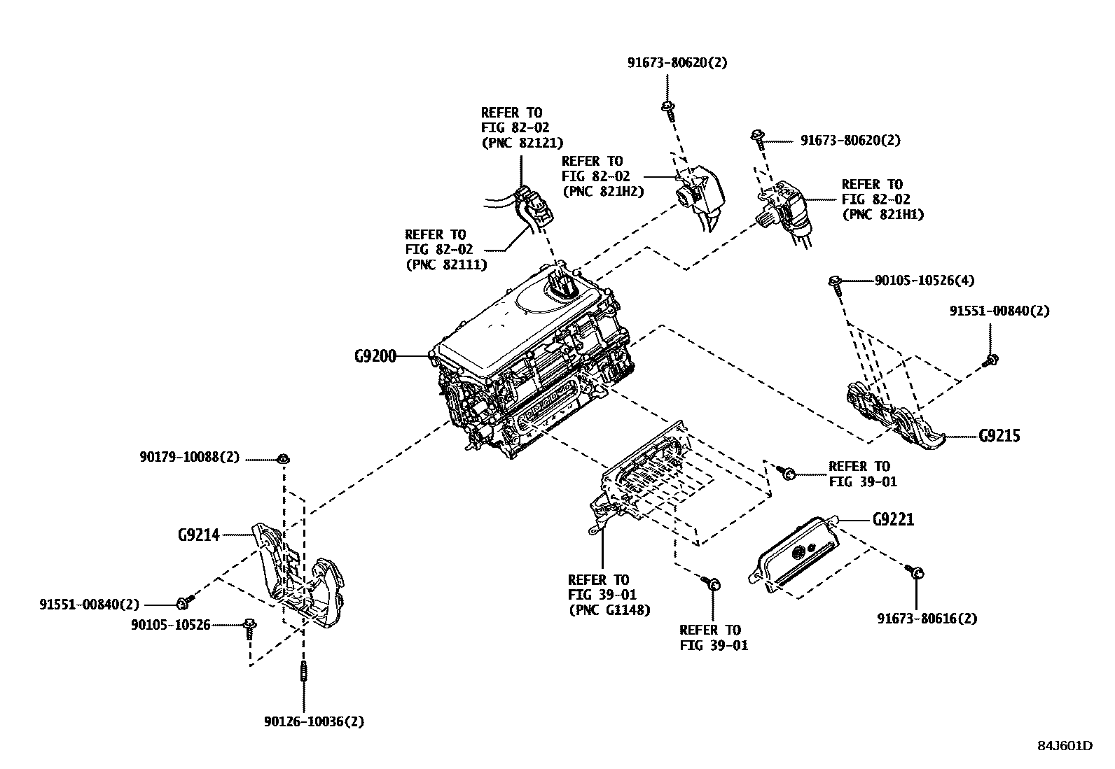 Toyota RAV4 HV逆变器 EPC diagram — 84J601D