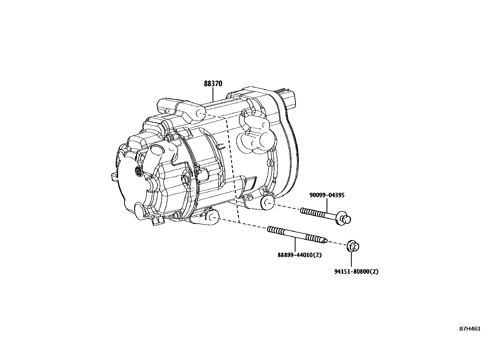 Toyota RAV4 Heating & Air Conditioning - Compressor EPC diagram — 87H461