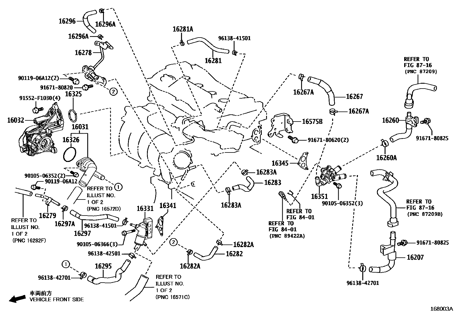Toyota RAV4 RADIATOR & WATER OUTLET EPC diagram — 168003A