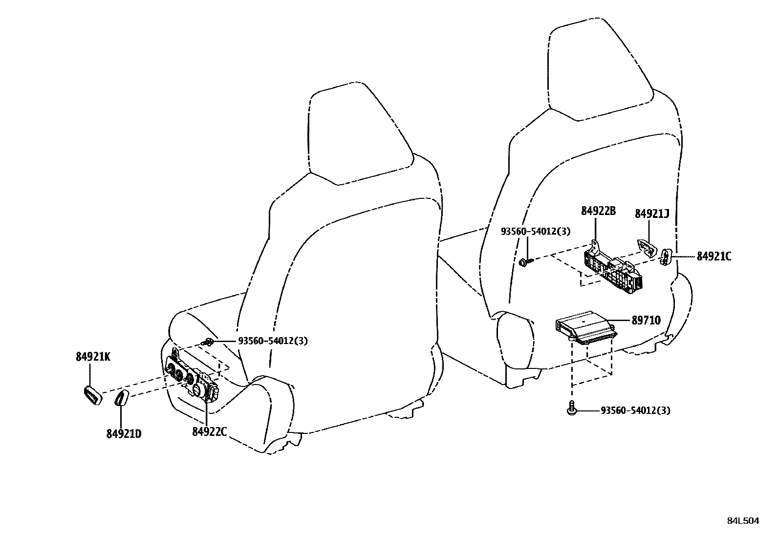 Toyota RAV4 开关和继电器和ECU EPC diagram — 84L504