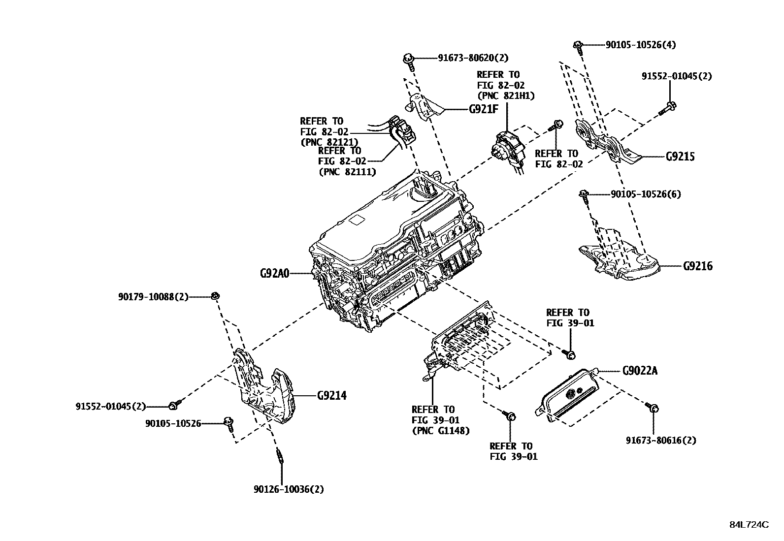 Toyota RAV4 HV逆变器 EPC diagram — 84L724C