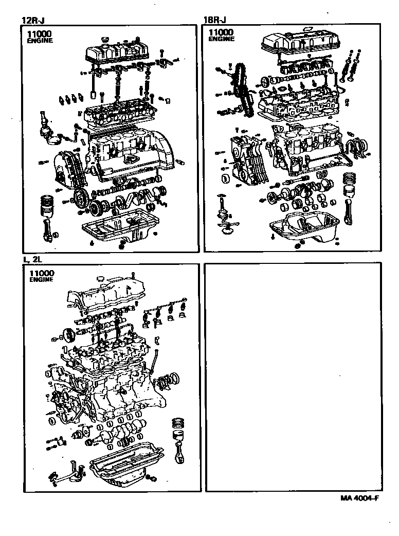 Toyota HILUX Partial Engine Assembly EPC diagram — MA4004F