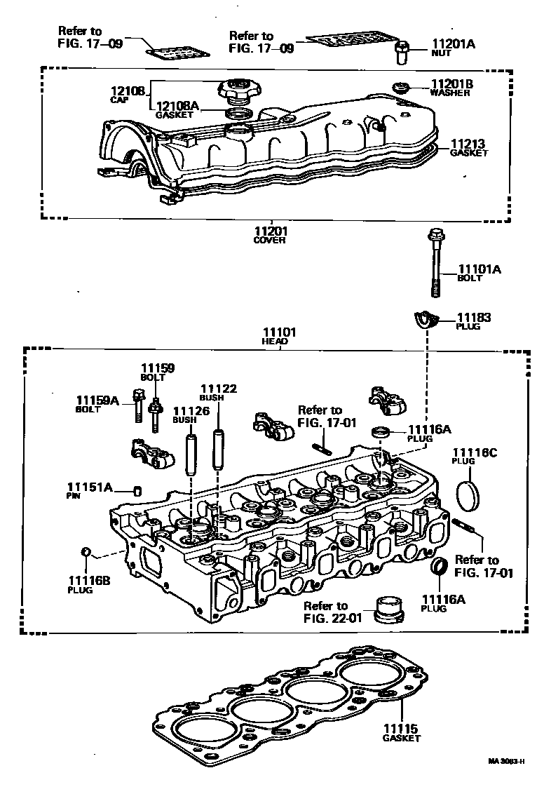 Toyota HILUX Cylinder Head EPC diagram — MA3063H