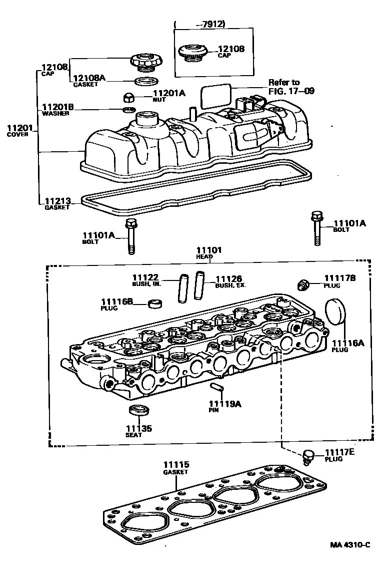 Toyota HILUX Cylinder Head EPC diagram — MA4310C