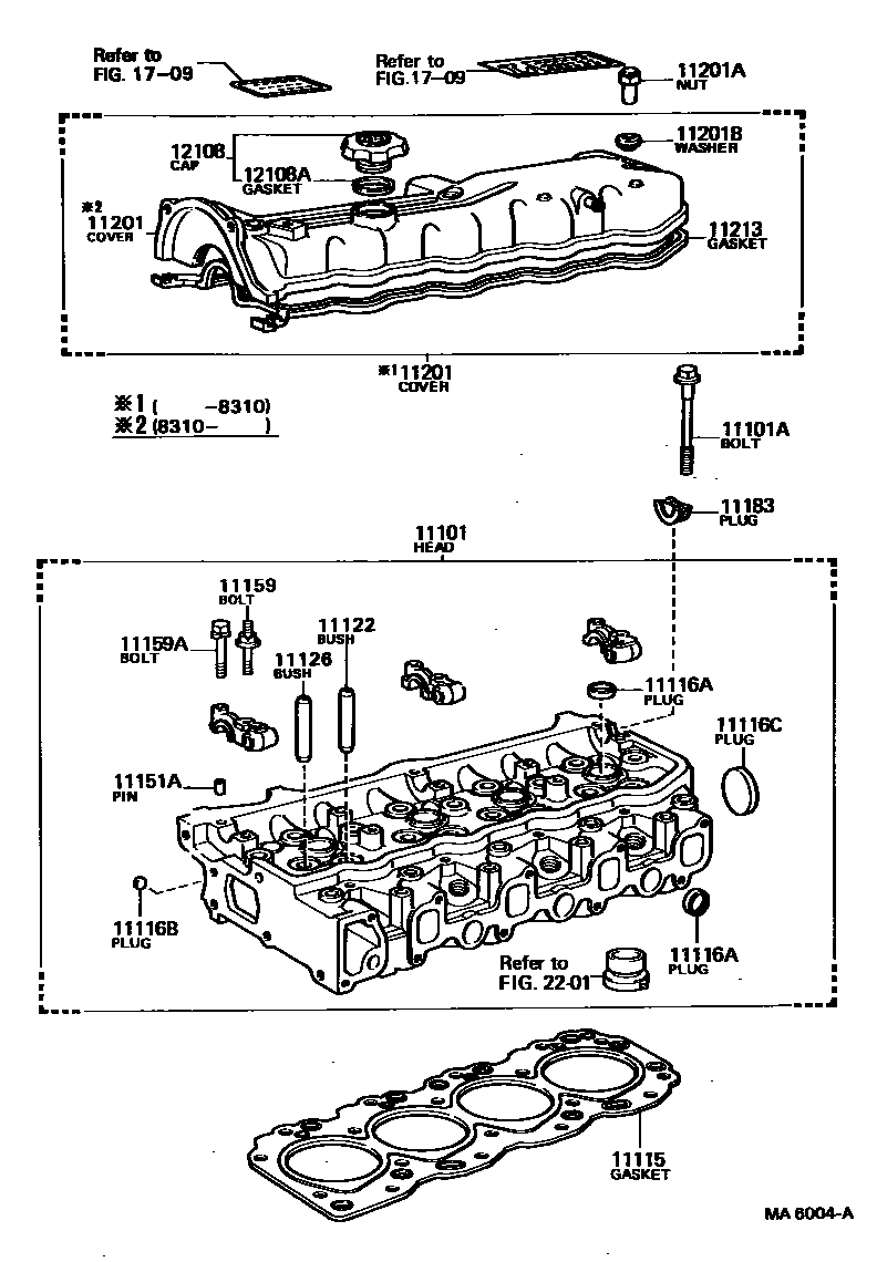 Toyota HILUX Cylinder Head EPC diagram — MA6004A