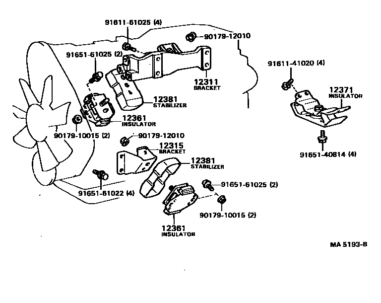 Toyota HILUX Engine Mounting EPC diagram — MA5193B