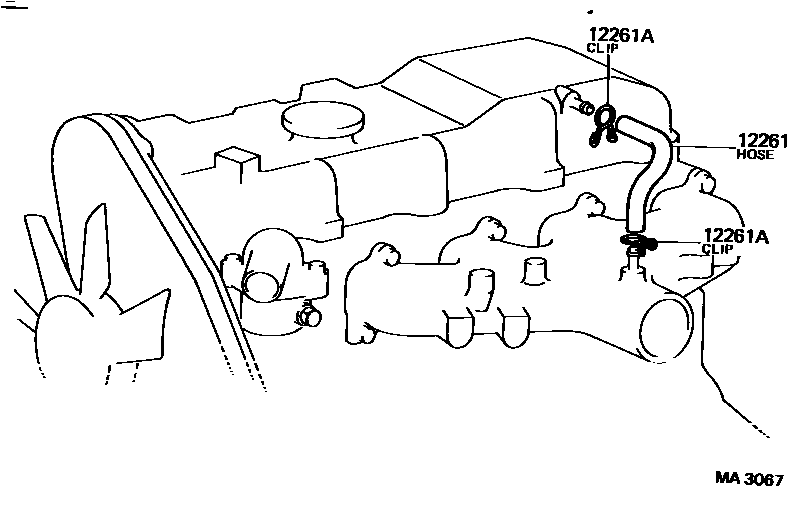 Toyota HILUX Ventilation Hose EPC diagram — MA3067