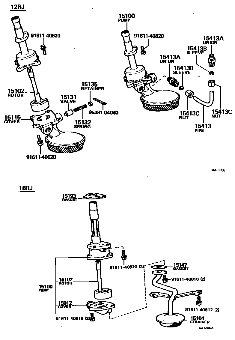 Toyota HILUX Engine Oil Pump EPC diagram — AS0199A