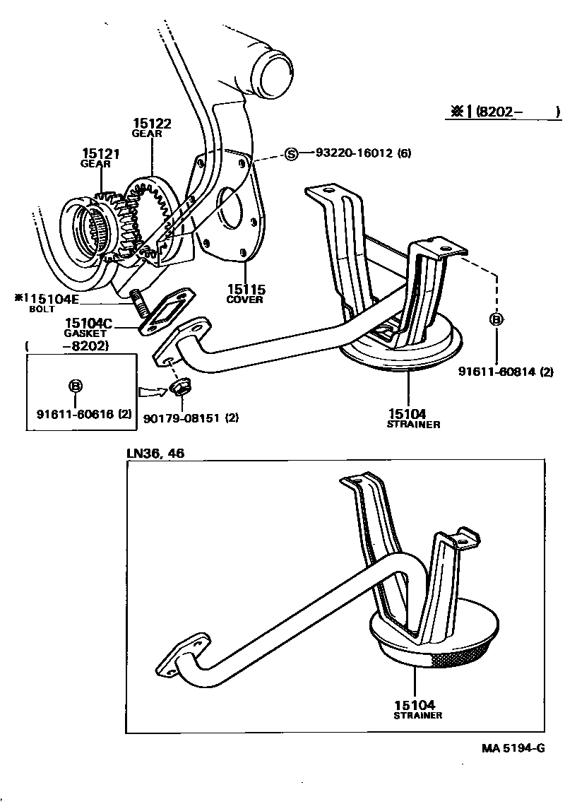 Toyota HILUX Engine Oil Pump EPC diagram — MA5194G
