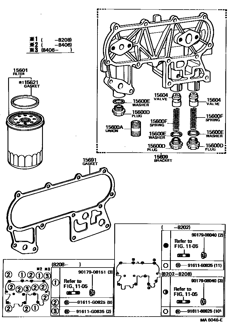 Toyota HILUX Oil Filter EPC diagram — MA6046E