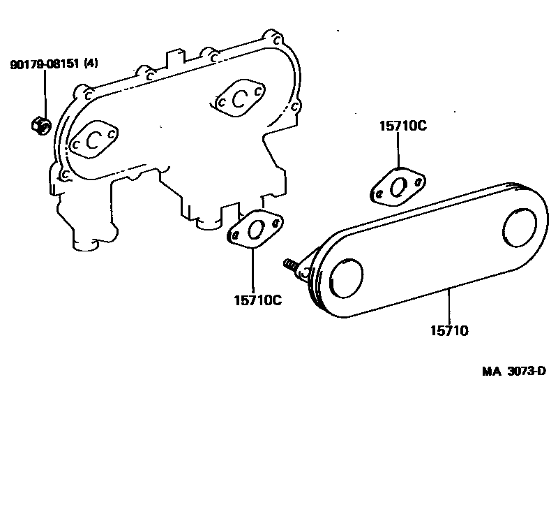Toyota HILUX Engine Oil Cooler EPC diagram — MA3073D