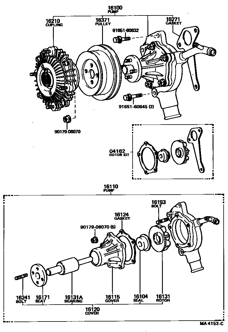 Toyota HILUX Water Pump EPC diagram — MA4152C
