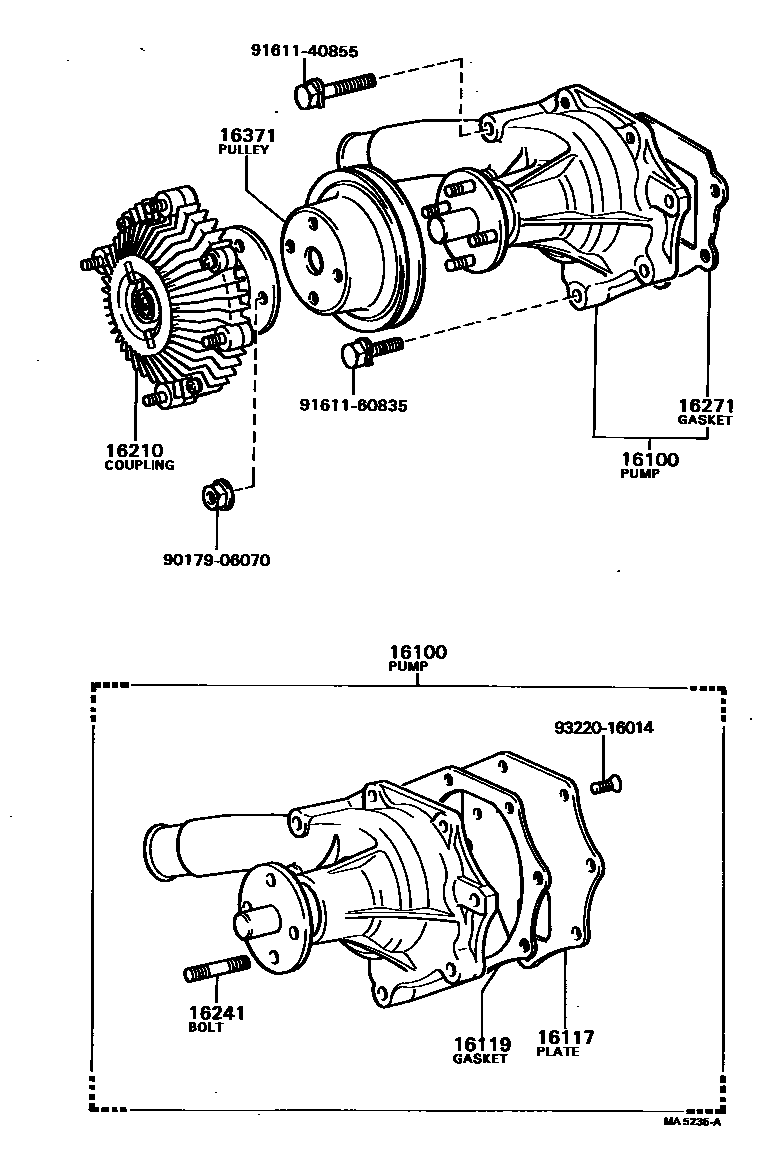 Toyota HILUX Water Pump EPC diagram — MA5235A