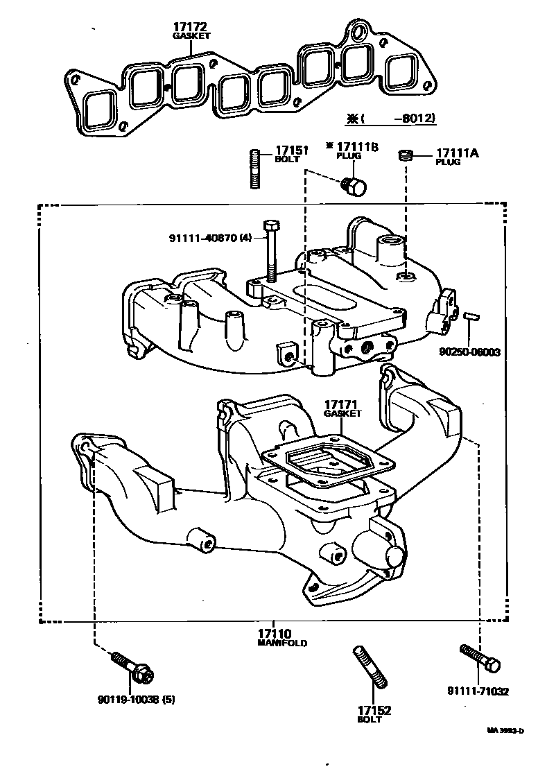 Toyota HILUX Manifold EPC diagram — MA3993D
