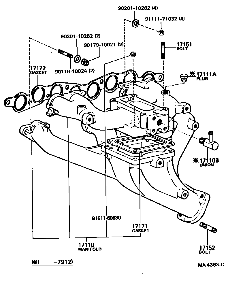 Toyota HILUX Manifold EPC diagram — MA4383C