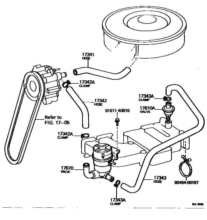 Toyota HILUX 歧管喷气系统 EPC diagram — MA3998