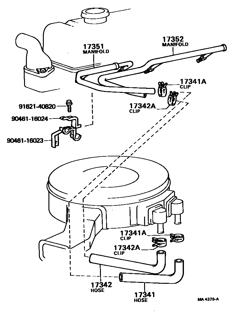 Toyota HILUX 歧管喷气系统 EPC diagram — MA4379A