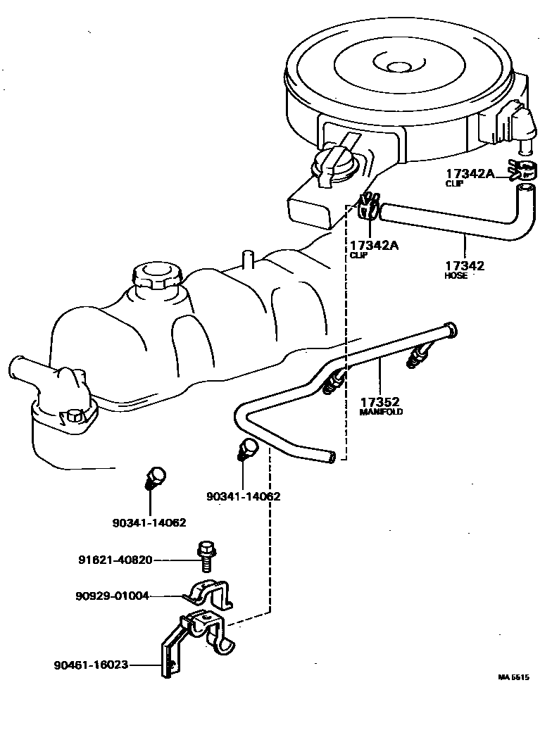 Toyota HILUX 歧管喷气系统 EPC diagram — MA5515