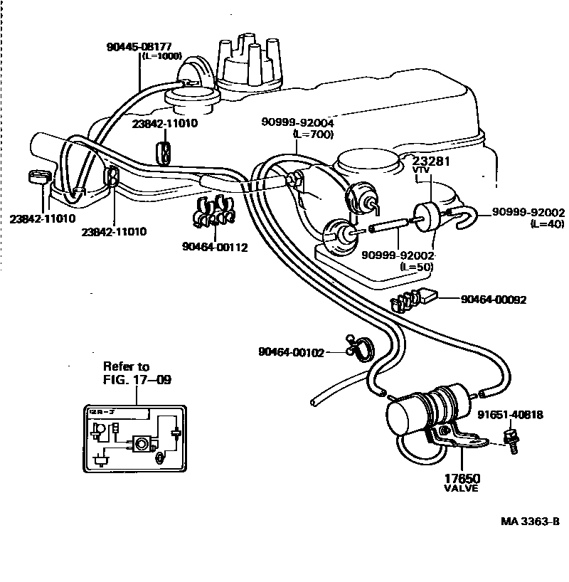 Toyota HILUX vacuum tube EPC diagram — MA3363B