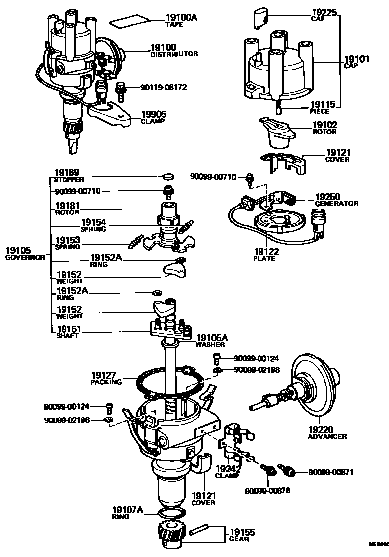 Toyota HILUX 分电器 EPC diagram — MEB060