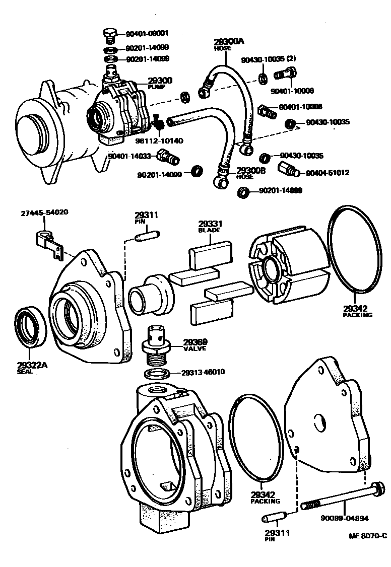 Toyota HILUX 真空泵 EPC diagram — ME8070C