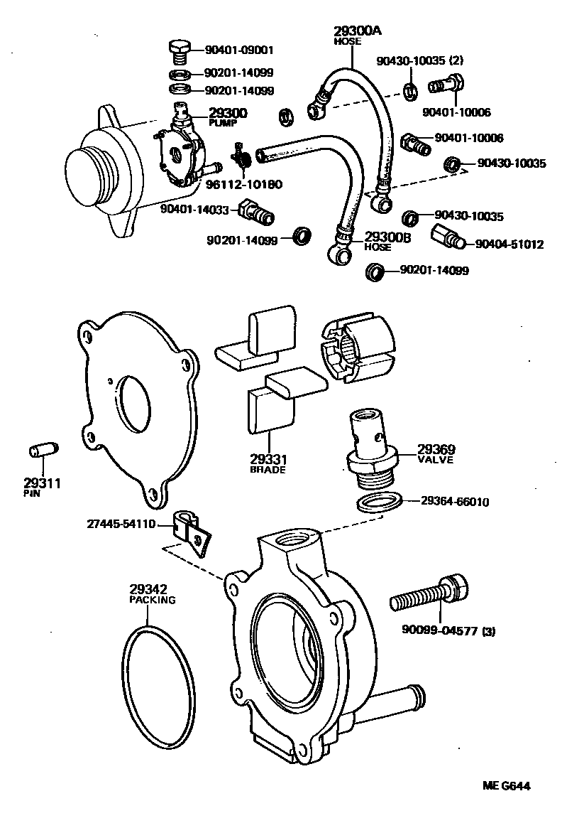 Toyota HILUX 真空泵 EPC diagram — MEG644
