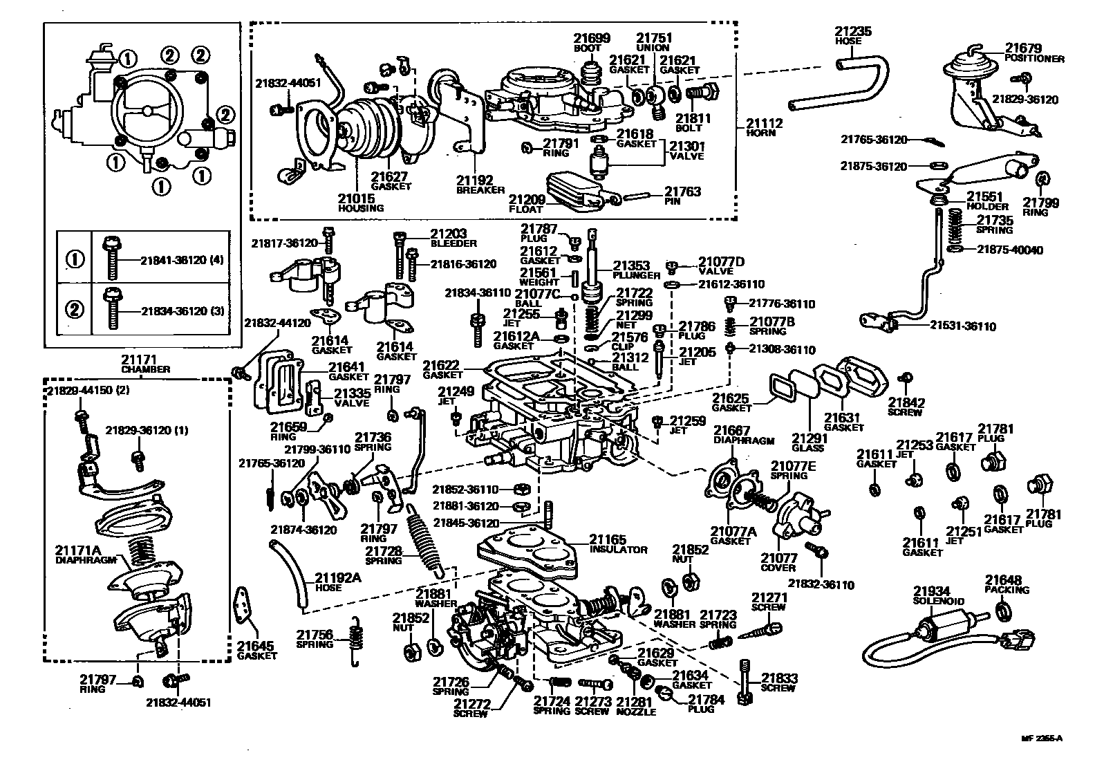 Toyota HILUX 化油器 EPC diagram — MF2355A