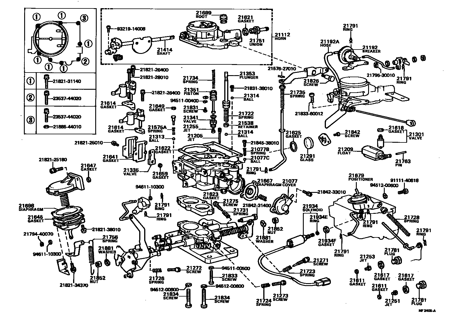 Toyota HILUX 化油器 EPC diagram — MF2405A