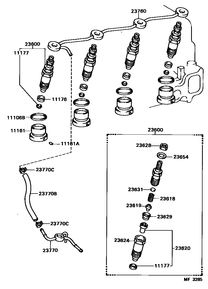 Toyota HILUX 喷油嘴 EPC diagram — MF3285
