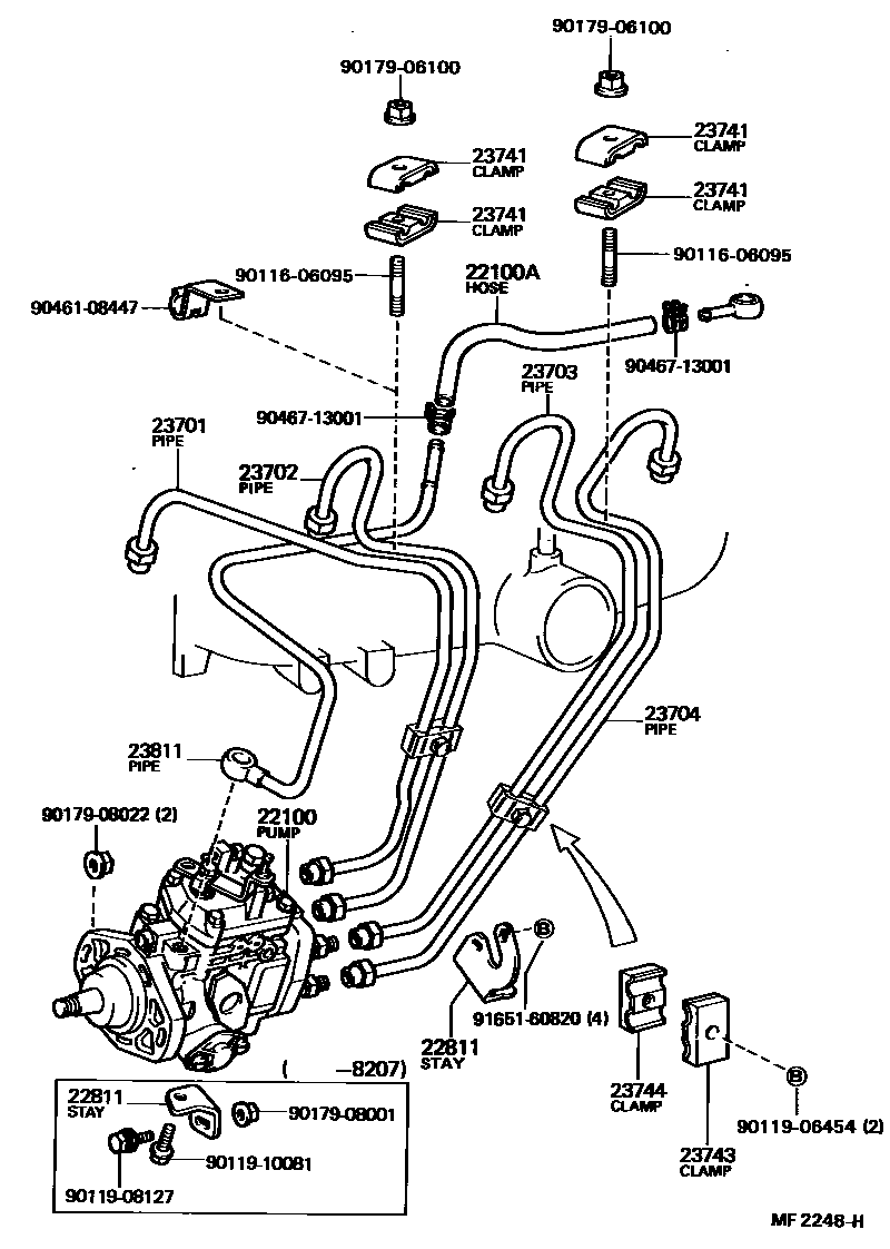 Toyota HILUX 喷油泵总成 EPC diagram — MF2248H
