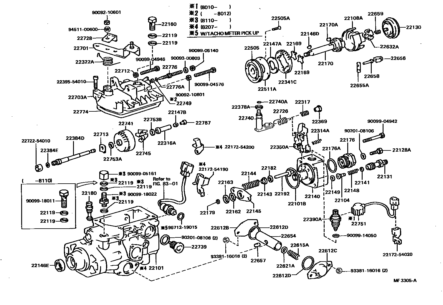 Toyota HILUX 喷油泵体 EPC diagram — MF3305A
