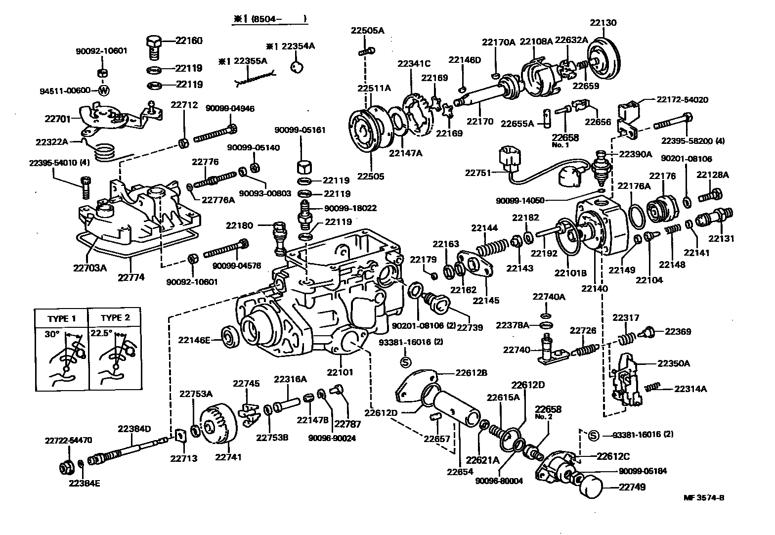 Toyota HILUX 喷油泵体 EPC diagram — MF3574B