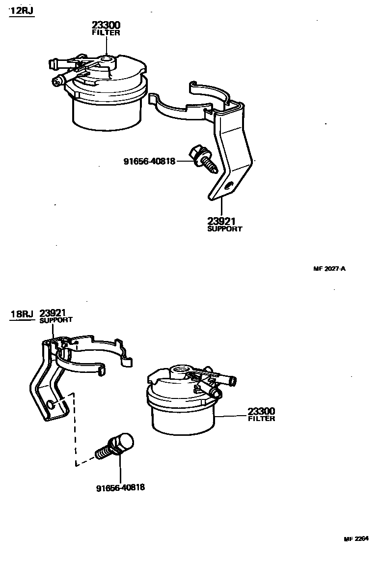 Toyota HILUX fuel filter EPC diagram — AS0204