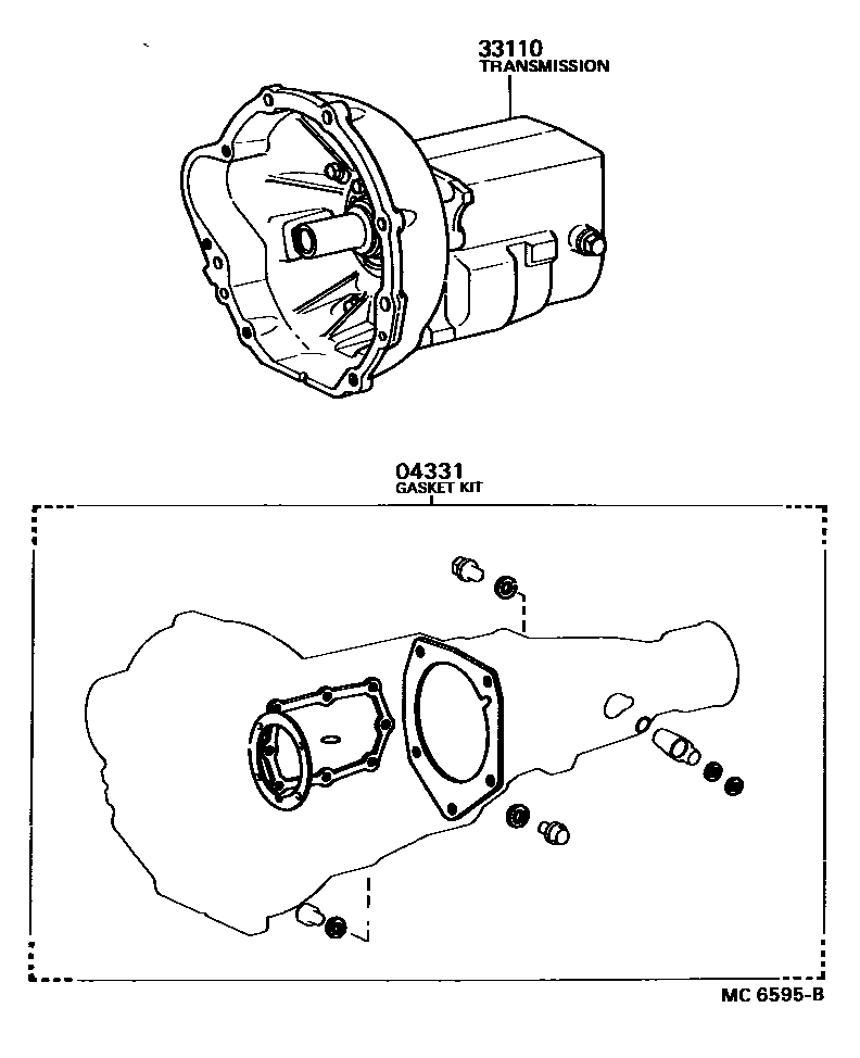 Toyota HILUX 传动桥或变速器总成和衬垫组件(MTM) EPC diagram — MC6595B