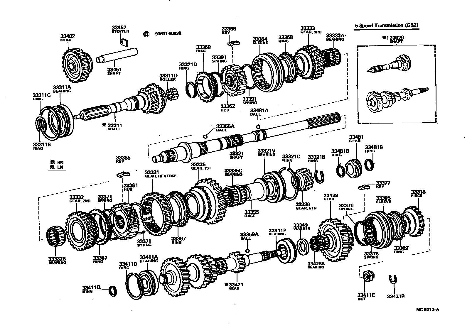 Toyota HILUX 变速器齿轮(MTM) EPC diagram — MC9213A
