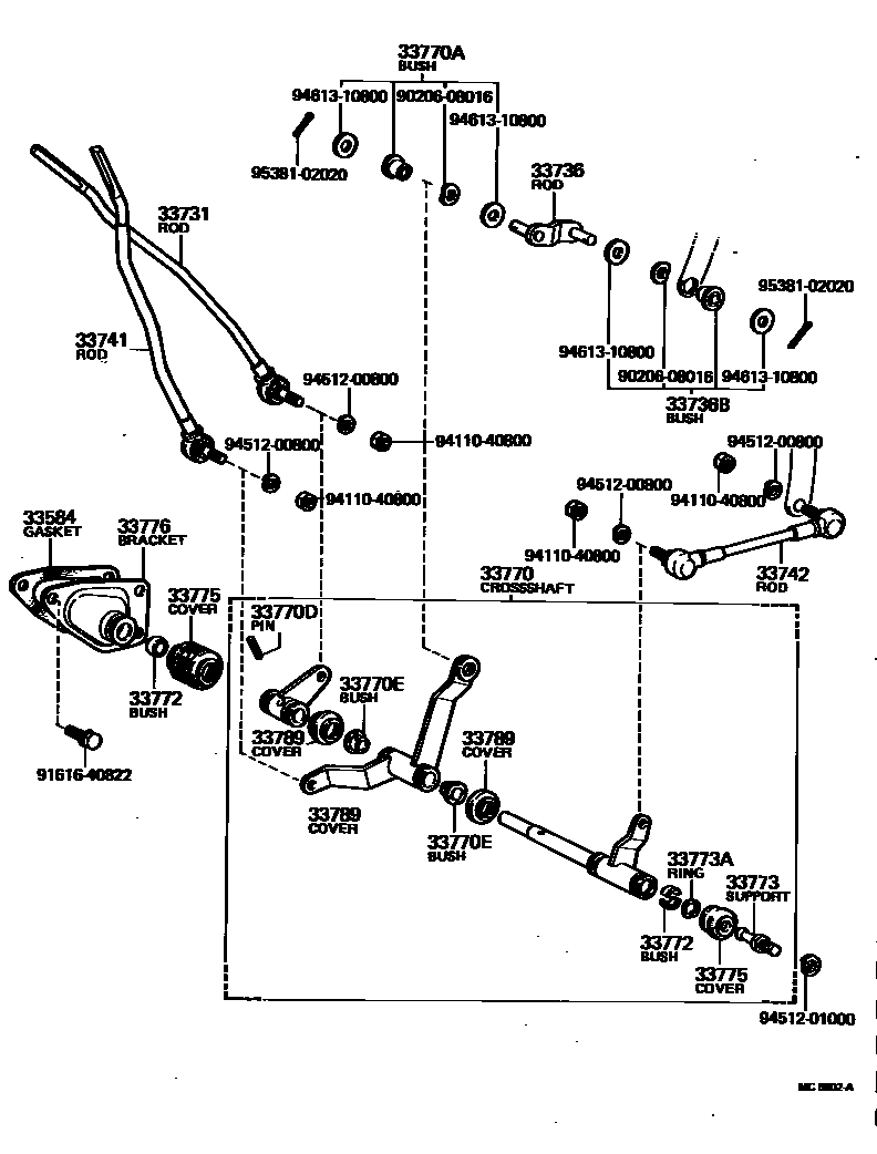 Toyota HILUX 控制轴和横轴 EPC diagram — MC6802A