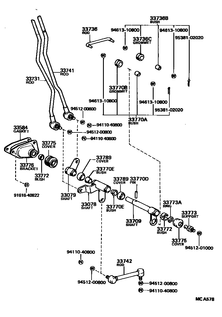 Toyota HILUX 控制轴和横轴 EPC diagram — MCA578