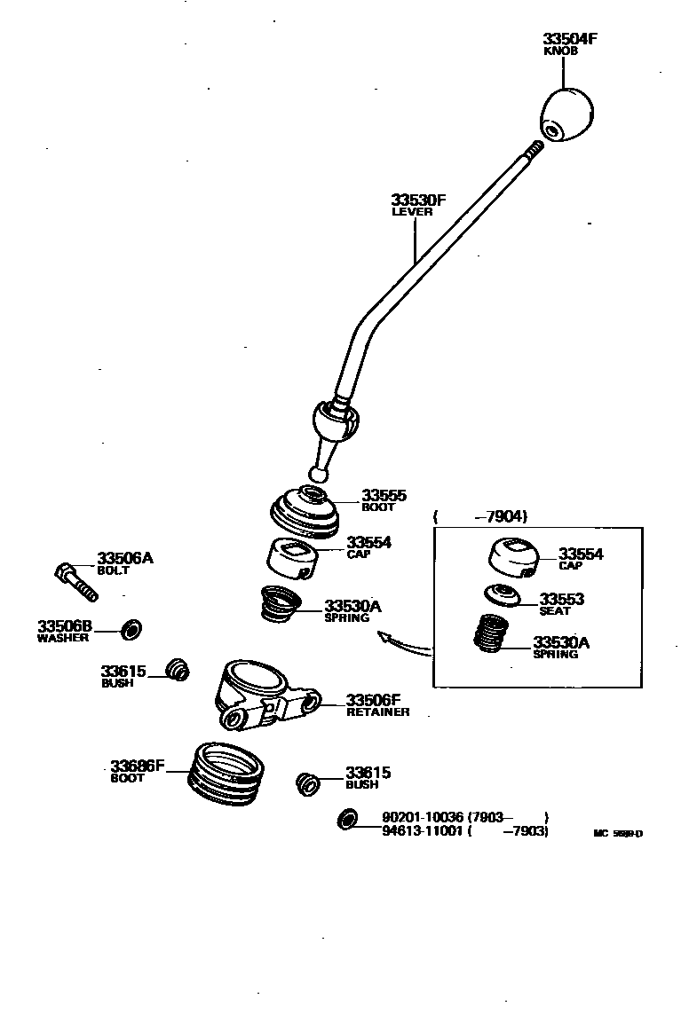 Toyota HILUX Shift Lever & Retainer EPC diagram — MC5689D