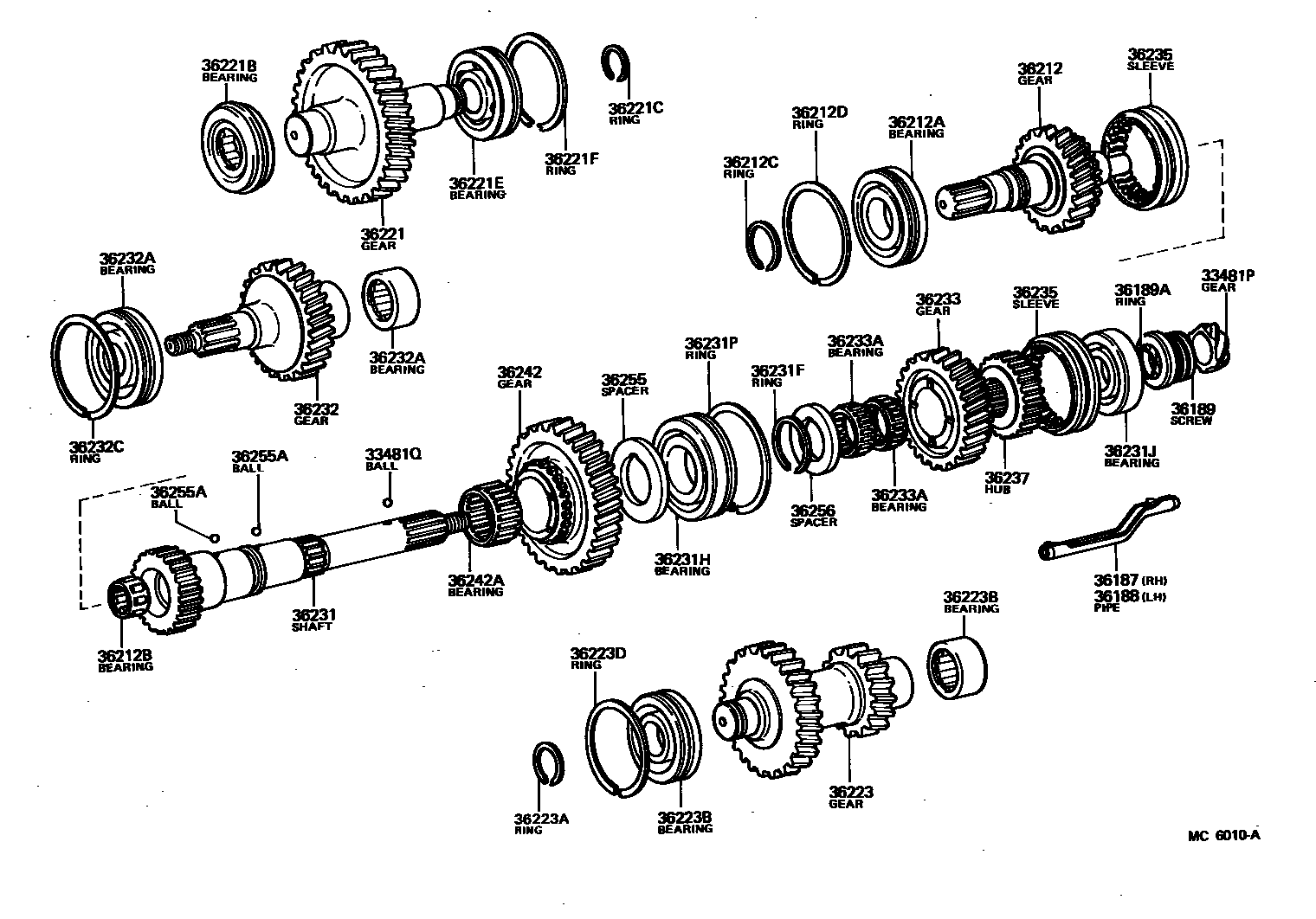 Toyota HILUX Transfer Gear EPC diagram — MC6010A